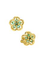 Vergoldete Ohrstecker mit echt Smaragd 