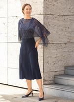 Kleid, 2tlg. mit abnehmbarem Poncho&uuml;berwurf 