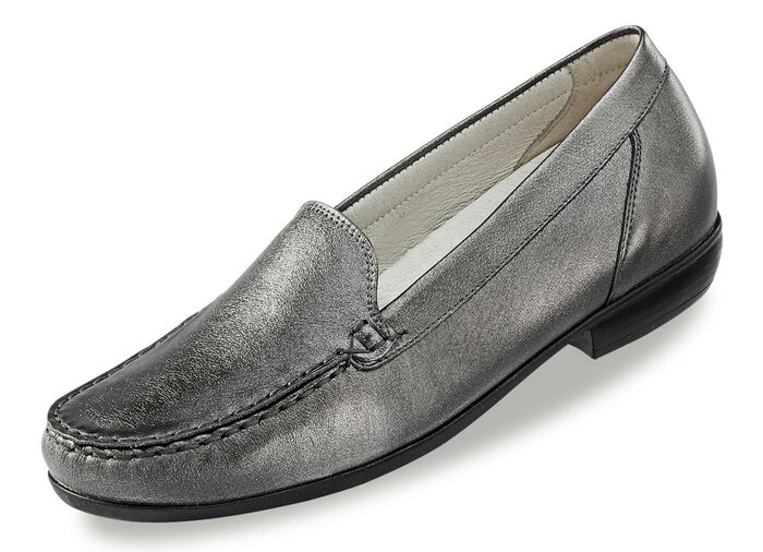 Waldl&auml;ufer Mokassin-Slipper aus edlem Rind-Nappaleder 