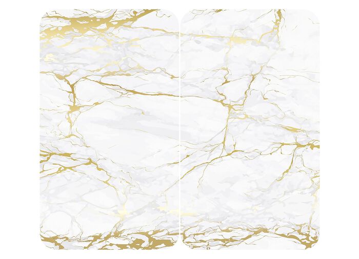 Herdabdeckplatten/Wandblende, Motiv Marmor gold 
