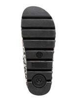 Laurina Pantoffel aus bedrucktem Filz GRAU-SCHWARZ