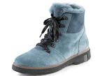 Waldl&auml;ufer Schn&uuml;r-Stiefelette mit kuscheligem Kragen aus Lammfell JEANSBLAU