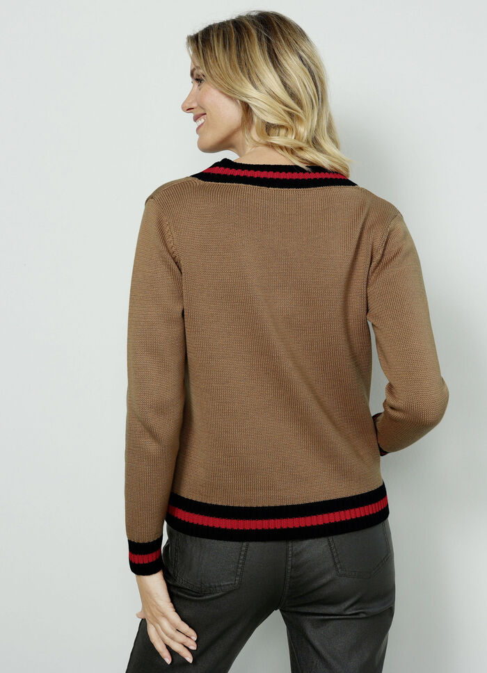 Pullover mit Kontrastringeln 