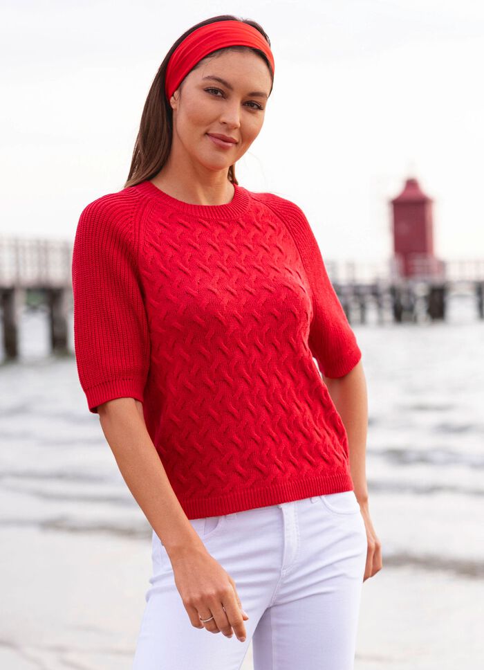 Pullover mit nachhaltig recycelter Baumwolle ROT