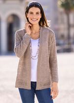 Strickjacke in feinem Netzstrick 