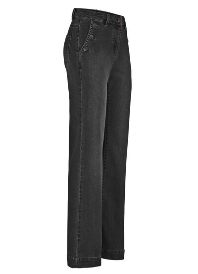 Jeans mit trendigen Zierkn&ouml;pfen 