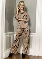 Hose in bequemer Weite SAND-SCHWARZ