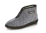 Atmungsaktive Damen-Hausschuhe, mit Reißverschluss GRAU-SCHWARZ