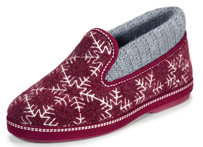 Laurina Hausschuh mit gepolstertem Strickkragen 