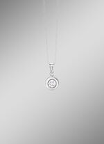 Zeitloser Anhänger mit synth. Zirkonia 