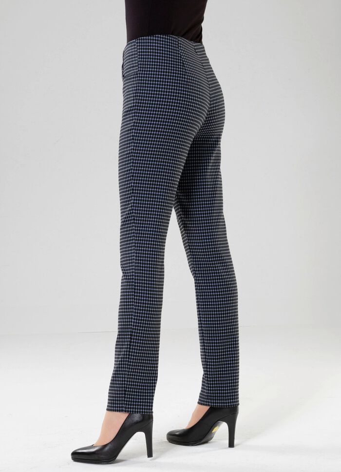Hose mit trendiger Hahnentritt-Dessinerung 