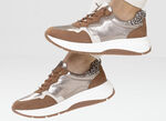 Caprice, trendige Damen-Sneaker, Weite G, mit herausnehmbarem Fußbett COGNAC-ALTGOLD