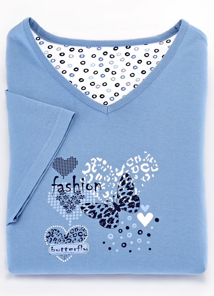 Zweierpack Nachthemden, kürzer geschnitten aus Baumwolle 