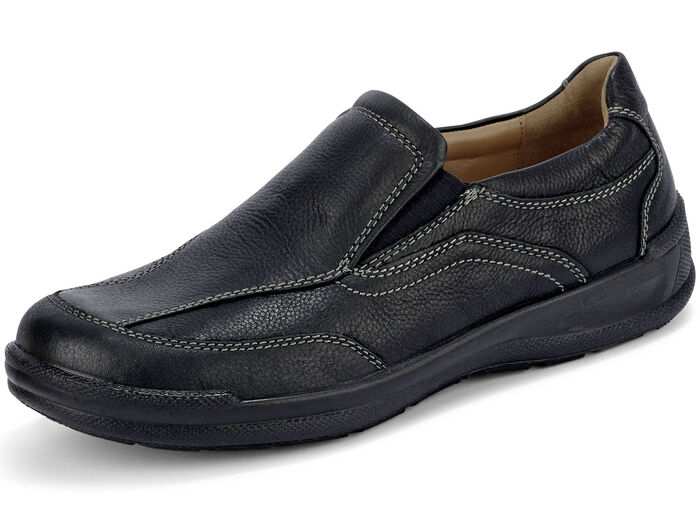 GINO GALANTE, klassische Herren-Slipper, mit herausnehmbarem Fußbett SCHWARZ
