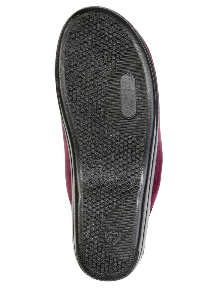 Zweierpack, klassische Damen-Hausschuhe, Weite G, mit funkelnden Glitzersteinchen 1X BORDEAUX, 1X CAMEL