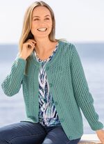Strickjacke in Netzstrick JADEGR&Uuml;N