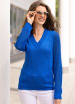Pullover aus Bändchengarn BLAU