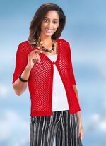 Strickjacke in Netzmuster ROT