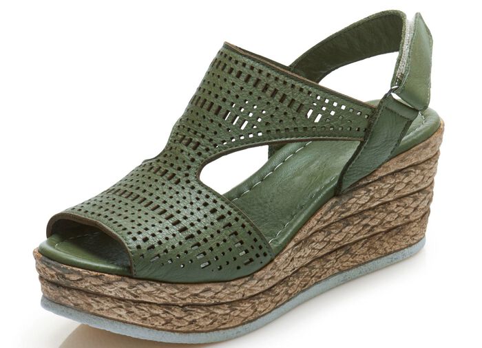 Andrea Conti Sandalette aus Nappaleder KHAKI