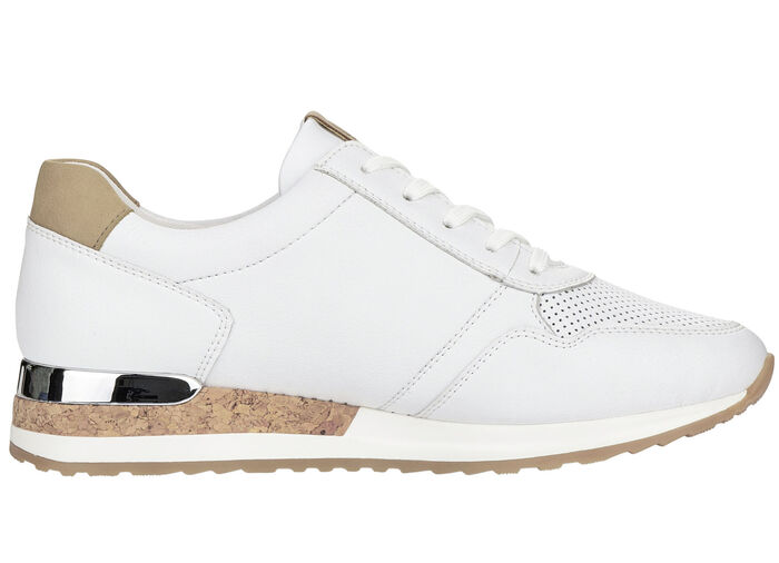 Remonte Sneaker mit unterlegter Zierlochung WEISS-SAND