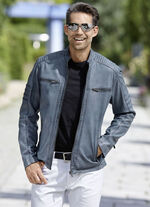 Lederkurzjacke mit Ziern&auml;hten 