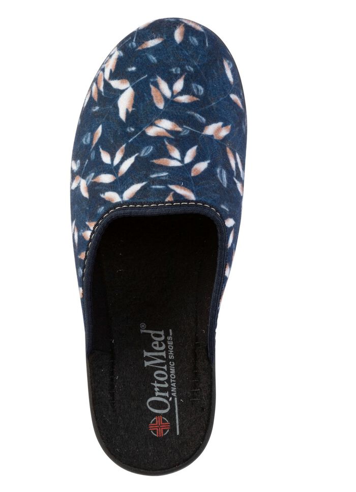 Zweierpack Pantoffeln aus samtig, weichem, bedrucktem Textilmaterial 