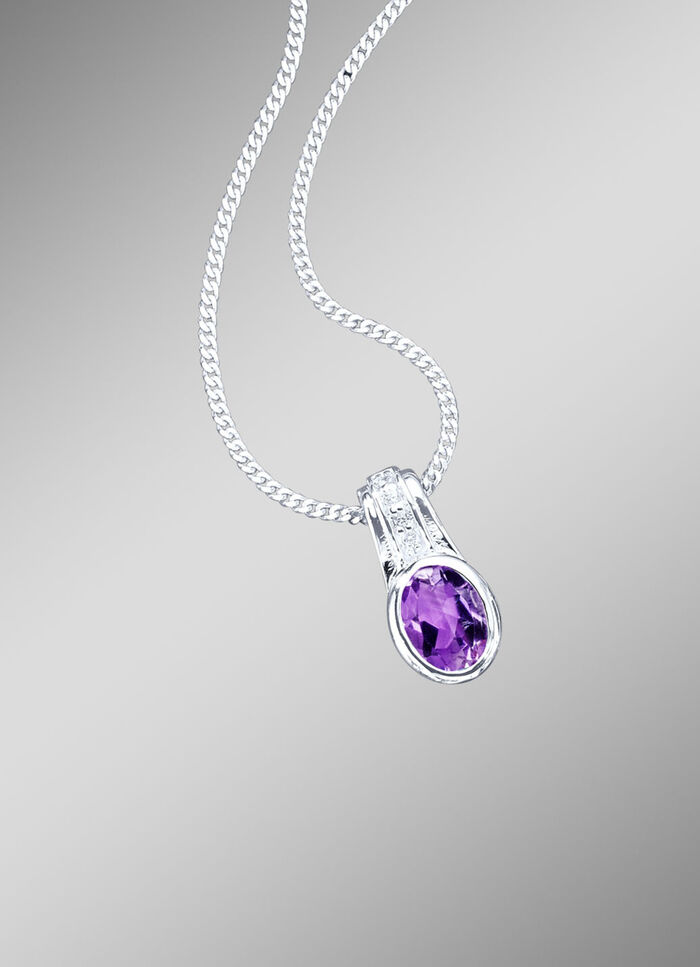 Anhänger mit echt Amethyst und synth. Zirkonia 