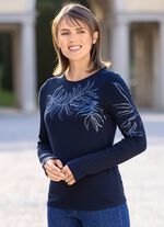 Shirt mit Paillettenzier MARINE