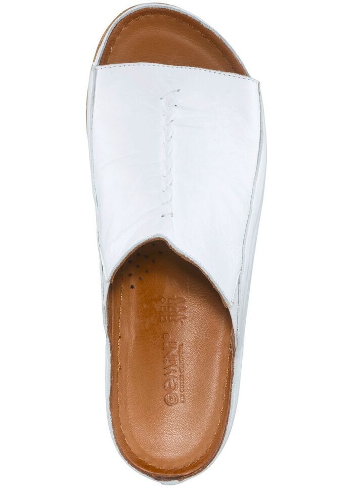 Gemini Pantolette mit seitlichen Gummiz&uuml;gen WEISS