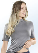 Zweierpack Shirts mit Stehkragen und kurzen Ärmeln 1X GRAFIT, 1X JEANSBLAU