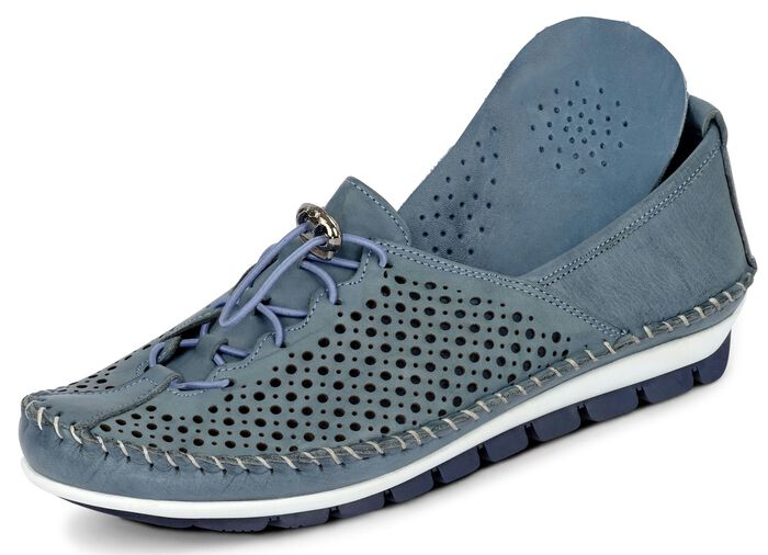 Gemini, bequeme Damen-Slipper, Weite G, mit herausnehmbarem Fußbett JEANS