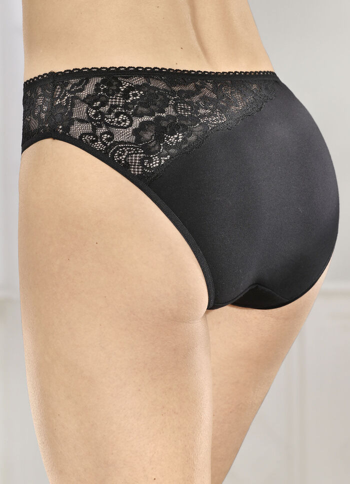 Viererpack Slips mit hübscher Elastikspitze 