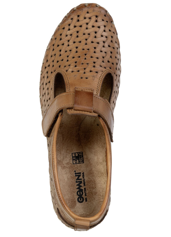 Gemini, sommerliche Damen-Slipper, Weite G, mit herausnehmbarem Fußbett COGNAC