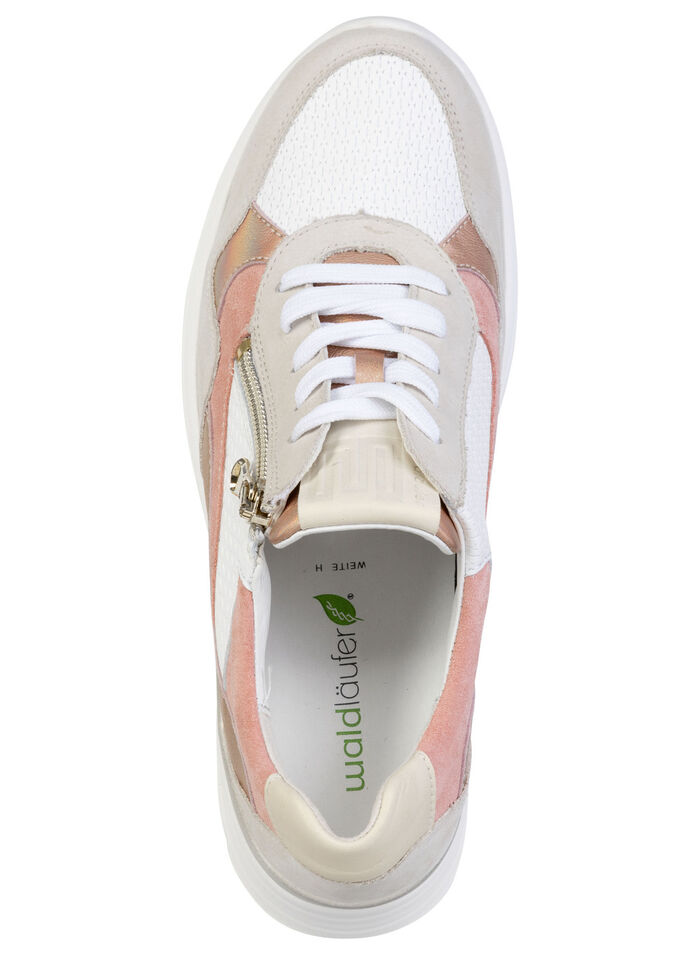 Waldläufer, bequeme Damen-Schnürschuhe, Weite H, mit herausnehmbarem Fußbett BEIGE-MULTICOLOR