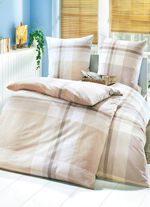 B&uuml;gelfreie Bettw&auml;sche-Garnitur aus dem Hause Biberna BEIGE