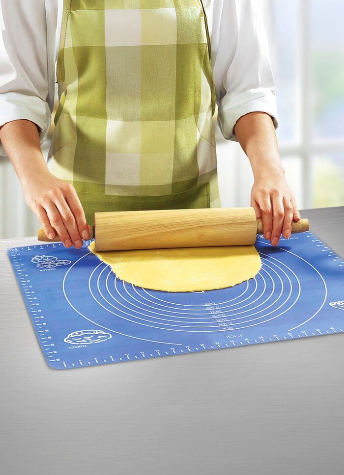 Zusammenrollbare Ausrollmatte mit Ma&szlig;-Skala 