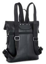 Laurina, Rucksack, Damen, mit zwei verstellbaren Umh&auml;ngeriemen SCHWARZ