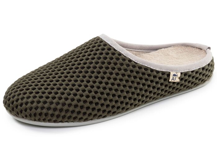 Leichte Herren-Hausschuhe, mit herausnehmbarem Fu&szlig;bett KHAKI