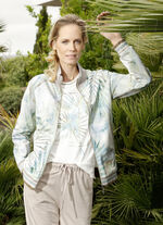 Sweatjacke mit floralem Motiv 