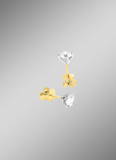 Solit&auml;r-Ohrstecker in Bicolor mit Brillant 