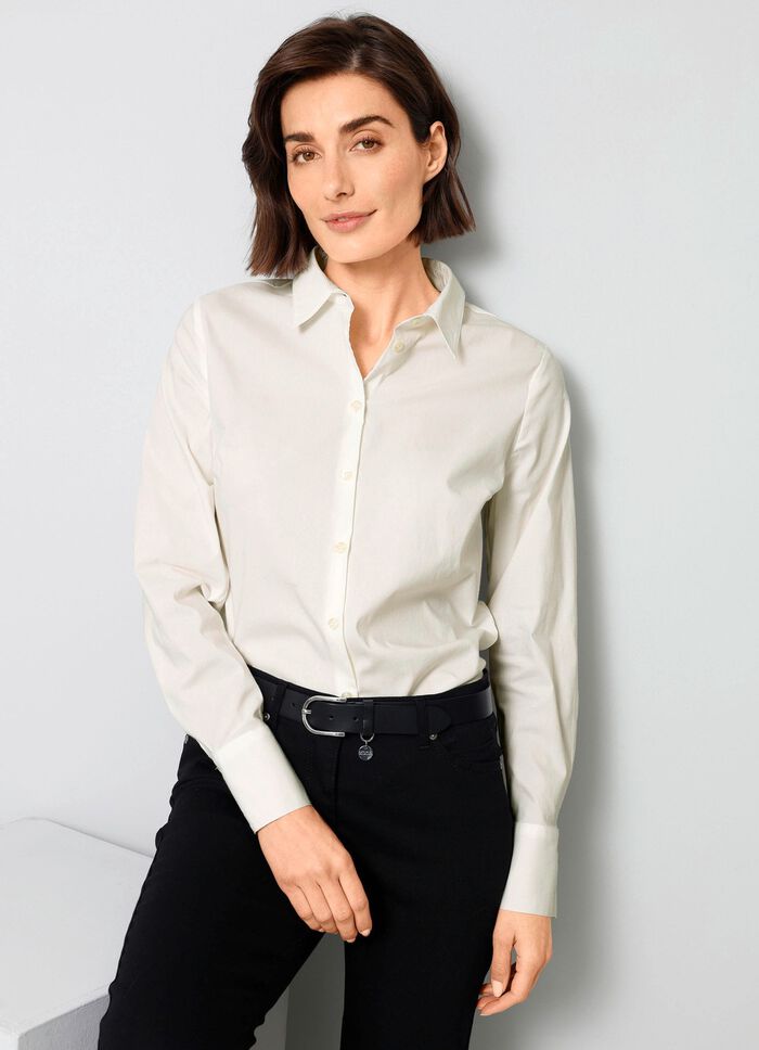 Bluse mit Hemdkragen ECRU