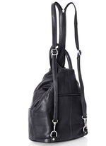 Laurina, Rucksack, Damen, mit zwei durch Reißverschluss teilbare Umhängeriemen SCHWARZ