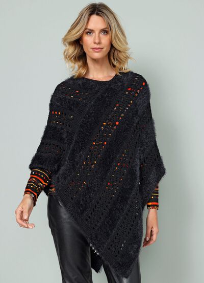 Poncho in Garnmix 
