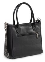 Laurina Tasche aus genarbtem Kalb-Nappaleder mit Zierkette SCHWARZ