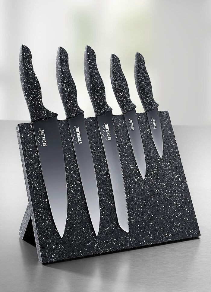 Stoneline&reg; Messerblock, 6-teilig, mit Magnetfeld 