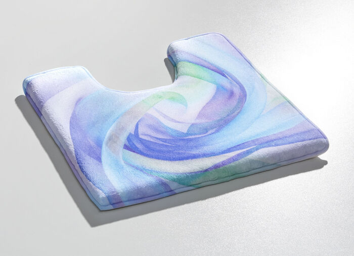 Traumhaft weiche, bedruckte Badvorleger GRÜN-VIOLETT