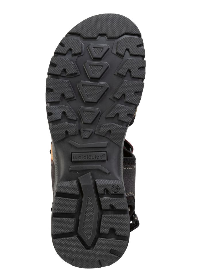 Waldl&auml;ufer, sporliche Damen-Sandalen, Weite H, mit herausnehmbarem Fu&szlig;bett SCHWARZ-BUNT