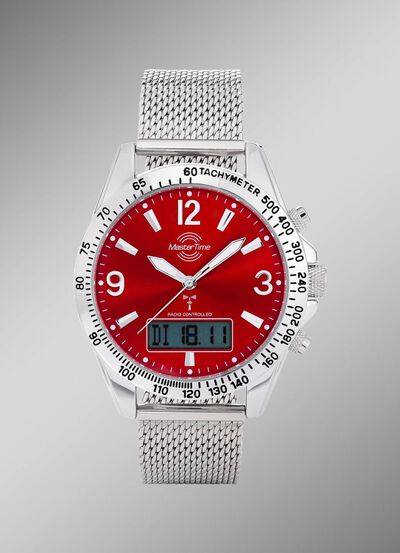 Funk-Herrenuhr mit Funktionen in rot 