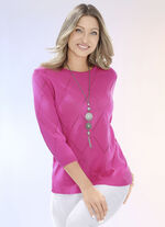 Pullover mit feinem Mustermix PINK
