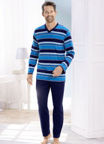 Zweierpack Schlafanzüge mit V-Ausschnitt und Brusttasche 